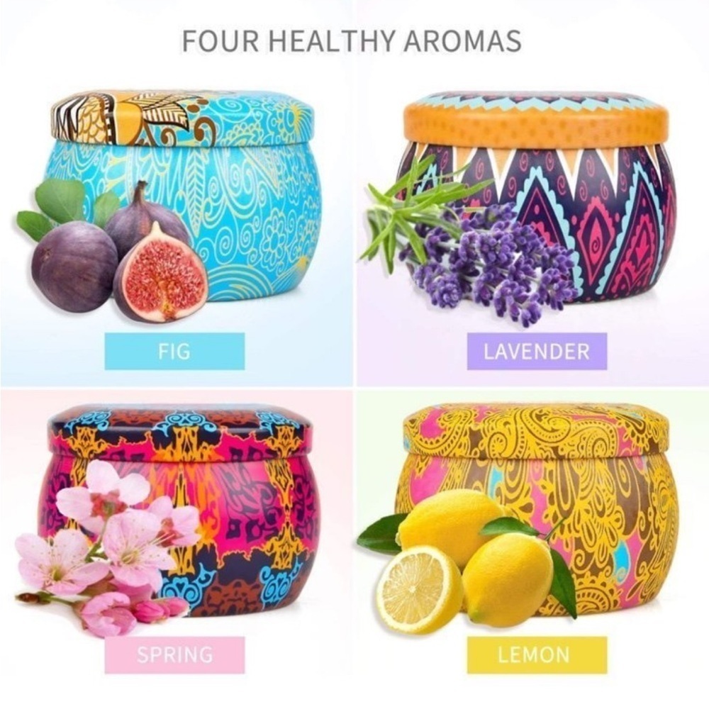Aromatherapy Scented Tin Soy Candles Gifts Set - Picture 2 of 10